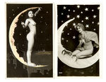 NUDES ON THE MOON POST CARD PAIR.