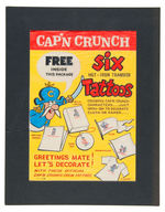 "CAP'N CRUNCH TRANSFERS" CEREAL BOX BACK PROTOTYPE ORIGINAL ART.