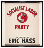 SOCIALIST LABOR PARTY ERIC HASS CANVAS BANNER IN SHADOW BOX FRAME.