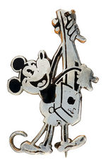 MICKEY STERLING AND ENAMEL PIN BY ENGLISH SILVERSMITH SOLD VIA LIBERTIES OF LONDON.