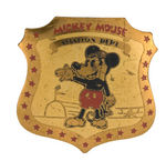 "MICKEY MOUSE AVIATION DEPARTMENT" RARE BRASS BADGE MID-1930s.
