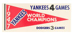 YANKEES AND DODGERS 1947 WORLD SERIES PAPER STICKER.