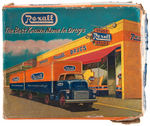 "REXALL" BOXED DOUBLE TRAILER TIN FRICTION TRUCK.