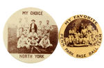 YORK PENNSYLVANIA PAIR OF REAL PHOTO LOCAL TEAM BUTTONS.