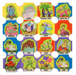 "PETER PAN-ORAMA" COMPLETE BREAD LABEL SET WITH 3-D PUNCH-OUT SHEET.