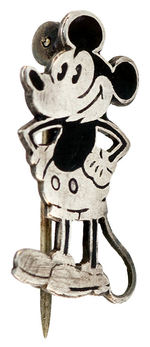 RARE SIZE MICKEY STERLING & ENAMEL PIN BY HORNER SOLD VIA LIBERTY OF LONDON.
