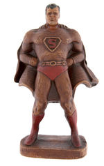 SUPERMAN SCARCE BROWN & RED PROMOTIONAL FIGURE.