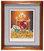 CARL BARKS UNCLE SCROOGE "PICK AND SHOVEL LABORER" LIMITED EDITION FIGURINE & SIGNED LITHOGRAPH.
