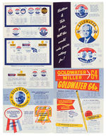 GOLDWATER 1964 AND CAMPAIGN 1968 PROMOTIONAL MATERIAL FROM THE GREEN DUCK BUTTON CO. ARCHIVE.