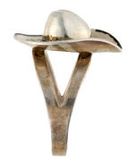 "ROY ROGERS" HAT RING WITH FACSIMILE SIGNATURE BY UNCAS IN STERLING SILVER.