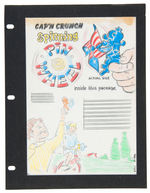 "CAP'N CRUNCH SPINNING PIN WHEEL" CEREAL BOX BACK PROTOTYPE ORIGINAL ART.