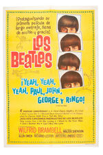 “LOS BEATLES” HARD DAYS NIGHT ARGENTINEAN ONE SHEET MOVIE POSTER FOR ORIGINAL 1964 RELEASE.