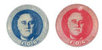 COMMON AND RARE PAIR OF FDR SMALL PORTRAIT BUTTONS.