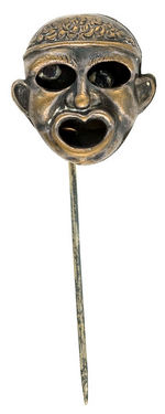 BLACK MAN MECHANICAL STICKPIN WITH MOVING EYES AND TONGUE.