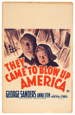WWII “THEY CAME TO BLOW UP AMERICA” MOVIE PROMO WINDOW CARD.