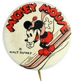 “MICKEY MOUSE” SKIING BUTTON WITH FIRST SEEN BACKPAPER DESIGN.
