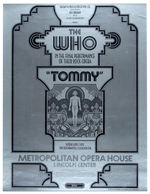 THE WHO "TOMMY" METROPOLITAN OPERA HOUSE FINAL PERFORMANCE CONCERT POSTER.