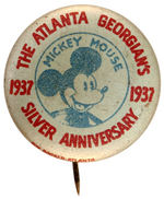 "MICKEY MOUSE" RARE BUTTON FROM ATLANTA NEWSPAPER 1937 SET AND CPB.