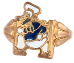 LONG-BILLED DONALD DUCK ENAMEL AND BRASS RING.