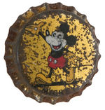 "MICKEY MOUSE PALE DRY GINGER ALE" RARE SODA BOTTLE WITH PAPER LABELS AND CAP.