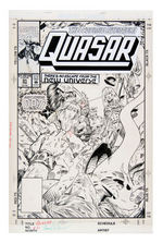 "QUASAR" #31 COMIC BOOK COVER ORIGINAL ART.
