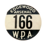 “W.P.A.” EMPLOYEE I.D. BADGE FROM THE “EDGEWOOD ARSENAL” AND HAKE’S CPB.