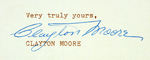 CLAYTON MOORE SIGNED CONTRACT FOR NOSTALGIA MERCHANT AUTOGRAPHED LONE RANGER PRINTS.
