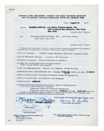 BOBBIE GENTRY SIGNED CONTRACT.
