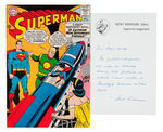 "MORT WEISINGER EDITOR, SUPERMAN MAGAZINES" HANDWRITTEN LETTER AND AUTOGRAPHED CARD.