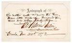 1872 PRESIDENTIAL CANDIDATE & WOMEN'S SUFFRAGE ADVOCATE GEORGE FRANCIS TRAIN AUTOGRAPH & POEM