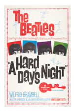 "THE BEATLES A HARD DAYS NIGHT” ORIGINAL 1964 RELEASE ONE SHEET MOVIE POSTER.
