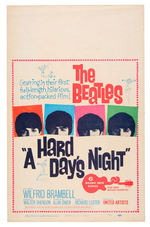 “THE BEATLES A HARD DAYS NIGHT” ORIGINAL 1964 RELEASE WINDOW CARD.
