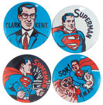 SUPERMAN FOUR OF EIGHT BUTTONS FROM 1966 SET.