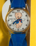 "PORKY PIG" BOXED WATCH WITH CLEAR BACK BY SHEFFIELD.