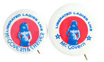 “LIBERATED LADIES” TWO VARIETIES FROM 1972 DESIGNED BY BRISTOW.