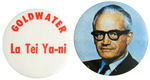 GREEN DUCK BUTTON CO. ARCHIVE GOLDWATER PAIR INCLUDING RARE NAVAJO SLOGAN.