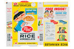 POST’S CEREAL BOX FLAT TRIO WITH RACE CAR PREMIUM OFFERS.