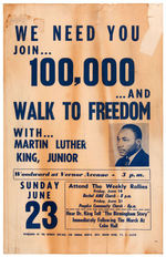 CARDBOARD SIGN FOR KING'S FIRST "I HAVE A DREAM" SPEECH EVENT IN DETROIT JUNE 23, 1963.