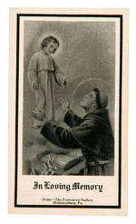 RUDOLPH VALENTINO PRAYER CARD.
