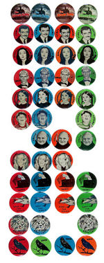 "THE ADDAMS FAMILY" 44 OF POSSIBLE 48 BUTTONS IN CIRCA 1965 SET.