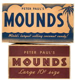 "PETER PAULS MOUNDS" CANDY BAR BOXED PAIR/LINEN MOUNTED POSTER.