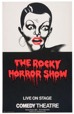 "THE ROCKY HORROR SHOW" COMEDY THEATRE U.K. WINDOW CARD.