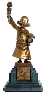 “THE YELLOW KID – BRONZE EDITION” LIMITED EDITION BOWEN STATUE, RING AND LITHOGRAPH.