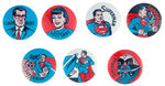 SUPERMAN SEVEN OF EIGHT BUTTONS FROM 1966 VENDING MACHINE SET.