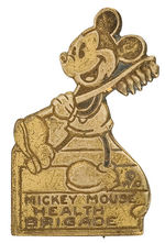 "MICKEY MOUSE HEALTH BRIGADE" BRASS AWARD PIN.