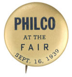 FIRST SEEN "PHILCO AT THE FAIR SEPTEMBER 16, 1939."