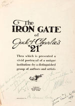 "THE IRON GATE OF JACK & CHARLIE'S 21" 1936 EXTENSIVELY ILLUSTRATED BOOK.
