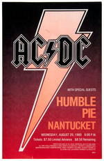 "AC/DC" 1980 CONCERT POSTER.