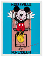 RON ENGLISH SIGNED MICKEY MOUSE MOUSETRAP PRINT.