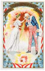 FOURTH OF JULY SERIES EMBOSSED POSTCARD TRIO.